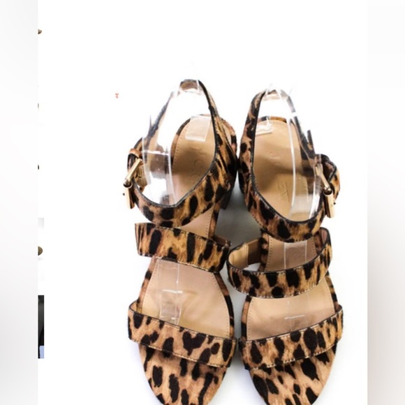J. Crew leopard Pony Hair Ankle Strap Sandals - Picture 2 of 5